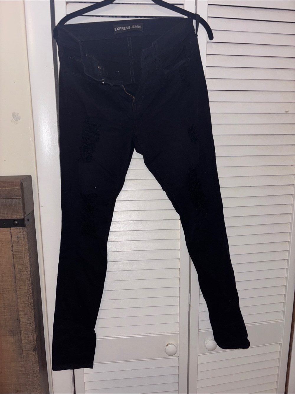 Express Black Distressed Skinny Jeans leggings